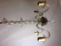 Four branch glass chandelier Condition Report <a href='//www.davidduggleby.