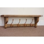 Reclaimed waxed pine coat rack, W92cm Condition Report <a href='//www.