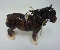 Beswick Shire Horse with full harness, H 21cm Condition Report <a href='//www.