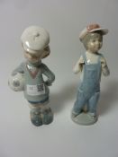 Two Lladro figurines - 'Soccer Player Puppet' and 'boy with Accordion' Condition Report