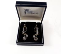Pair of silver Macktintosh style pendant ear-rings stamped 925 Condition Report