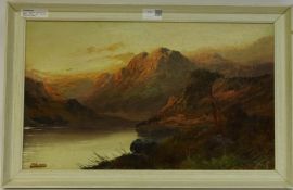 Scottish Highlands Landscape oil on canvas, F Walters signed lower left,