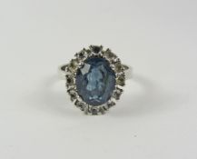 Blue stone cluster dress ring Condition Report <a href='//www.davidduggleby.