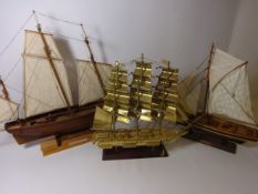 Three model ships, 'Barracuda',