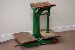 John White & Son of Auchtermuchty cast iron and wood weighing scales Condition Report