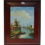 Dutch River scene, oil on canvas unsigned,