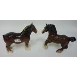 Beswick Shire horse and Beswick Stallion,