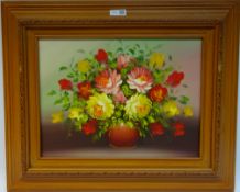 Still Life Flower Arrangement, oil on canvas unsigned,