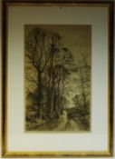 'The Rookery' engraving 'Fred Slocombe' circa 1890's label verso ' J A Haswell, 27 Old Elvet.