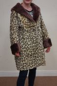 Clothing and Accessories - 3/4 length Leopard print fur coat Condition Report