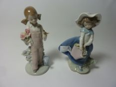 Two Lladro figurines - 'Pretty Pickings' No. 5222 and 'Spring Girl' No.