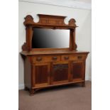 Early 20th century Arts and Crafts mirror back sideboard fitted with two drawers and three