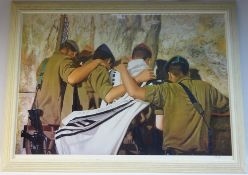 'Jewish Boys at the Wailing Wall' limited edition print unknown artist signed 380/500,