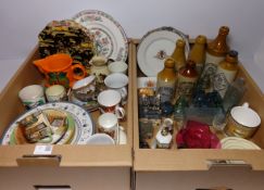 Royal Doulton series ware cups, Royal Winton Grimwades plates, ginger beer bottles,