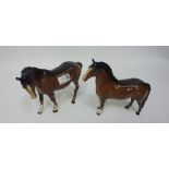 Two Beswick Horses, H 17.5cm Condition Report <a href='//www.davidduggleby.