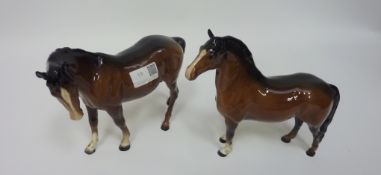 Two Beswick Horses, H 17.5cm Condition Report <a href='//www.davidduggleby.