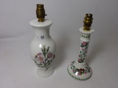 Two Portmeirion table lamps both with floral decoration Condition Report <a