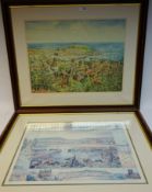 Scarborough South Cliff & another view of Scarborough, ltd prints, Alan Suttle, 44cm x 59cm,