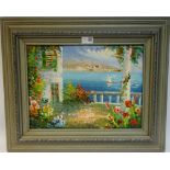 Amalfi Coast, oil on canvas unsigned,