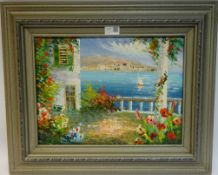 Amalfi Coast, oil on canvas unsigned,