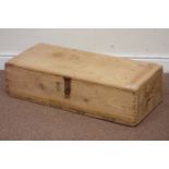 19th century stripped pine box, W81cm, H21cm,
