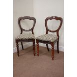 Pair Victorian mahogany chairs with upholstered drop in seats Condition Report