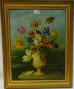 Still life Mixed Flowers in Vase, oil on canvas by Kathleen O'Hare signed and dated '51 lower right,