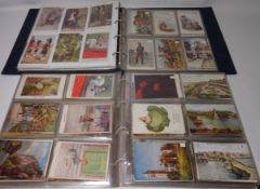 Victorian and later military and topographical postcards in an album and loose sheets