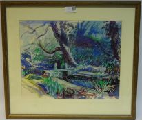 Canal in Woodland Scene, watercolour signed and dated JB 95 29.