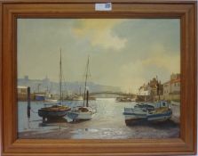 Whitby, acrylic on canvas signed by Don Micklethwaite (1936-),