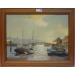 Whitby, acrylic on canvas signed by Don Micklethwaite (1936-),