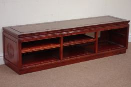 Chinese rosewood corner stand, W129cm, H43cm,