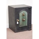 Victorian cast iron safe with key, W50cm, H66cm,