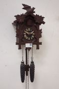 Black forest style carved cuckoo wall hanging clock CLOCKS & BAROMETERS - as we are not a retailer,