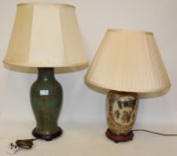 Classical style pottery table lamp and an oriental table lamp Condition Report