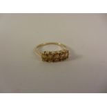 Five stone imperial topaz gold ring hallmarked 9ct Condition Report <a