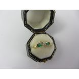Diamond and emerald ring hallmarked 18ct Condition Report <a href='//www.