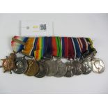 Group of 10 WWI & II medals issued 68636 TPTR./BMBR. A. Landles R.F.A. / R.A.