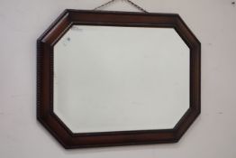 Early 20th century oak framed bevel edged mirror,