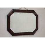 Early 20th century oak framed bevel edged mirror,
