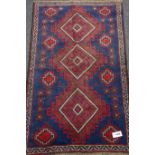 Balochi blue ground rug, 135cm x 85cm Condition Report <a href='//www.
