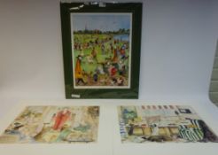 "The Park" Sue Macartney Snape Artist proof 4 print signed in pencil and six other prints (7)