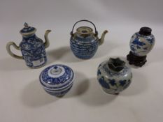 18th and 19th Century Chinese blue and white teapots, ginger jar,