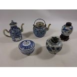 18th and 19th Century Chinese blue and white teapots, ginger jar,