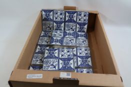 Set of ten Victorian Minton blue and white tiles Condition Report <a