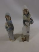 Lladro figure of a lady and puppy and another Lladro figure Condition Report
