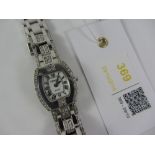 Geneve ladies diamond set white gold wristwatch hallmarked 18ct Condition Report