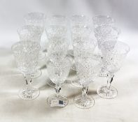Set of eight Stuart crystal wine glasses and six matching larger glasses Condition Report