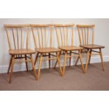 Set four Ercol beech and elm seat chairs Condition Report <a href='//www.