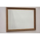 Rectangular gilt framed bevel edged mirror,